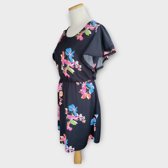 A New Day Women's Black Flowered Dress XS - Picture 3 of 7